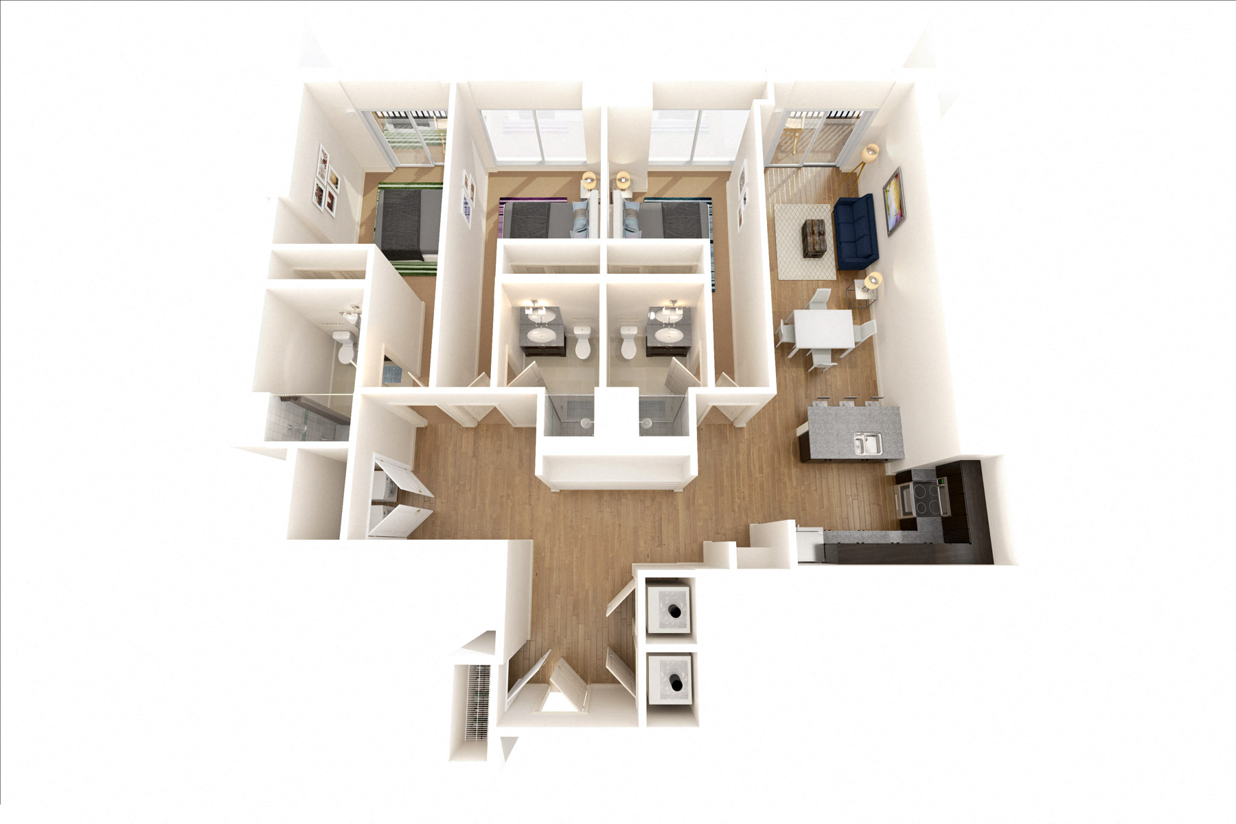 Floor plan for 3 beds, 3 baths, 1479 sqft